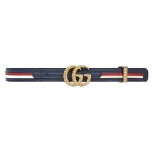 NWT Gucci Blue/Red/White Thin GG Logo Belt (Size 95)